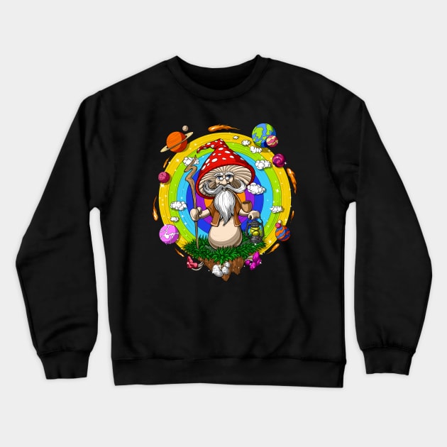 Mushroom Wizard Crewneck Sweatshirt by underheaven